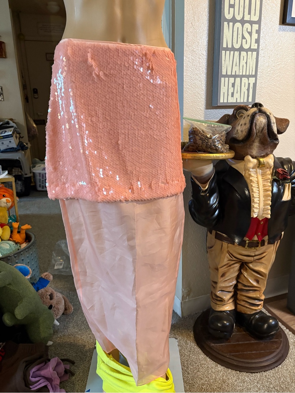 Toccin Aurora Blush Mini Skirt w Organza Underlay Size 8